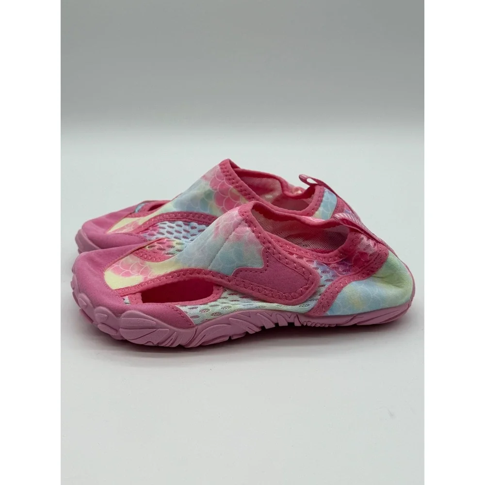 Kids Pink Mermaid Scale Water Shoes Mesh Aqua Socks Beach Pool Size Toddler 8